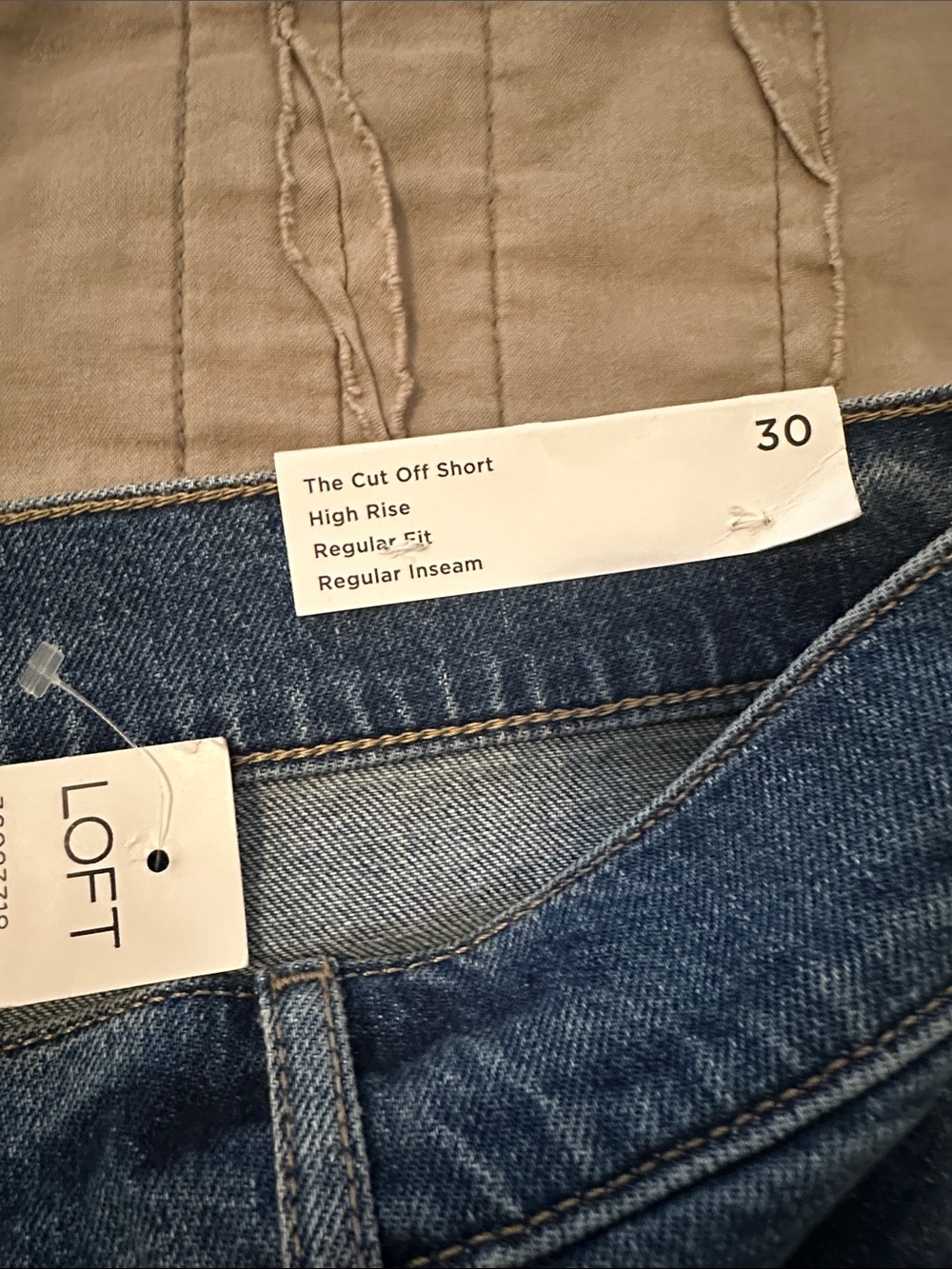 LOFT Blue Denim Frayed Hem Shorts - Picture 3 of 5